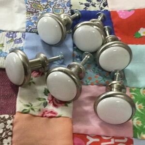 Farmer’s market garden decor rustic farmhouse knobs white silver art craft